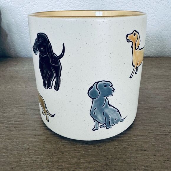Dachshund Dog Speckled Ceramic Planter Plant Pot - Picture 2 of 5